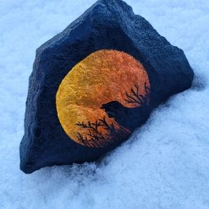 Hand painted acrylic rock